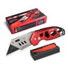 HAUTMEC Folding Utility Knife with 10-Pack SK2H Blades, Heavy-Duty Aluminum