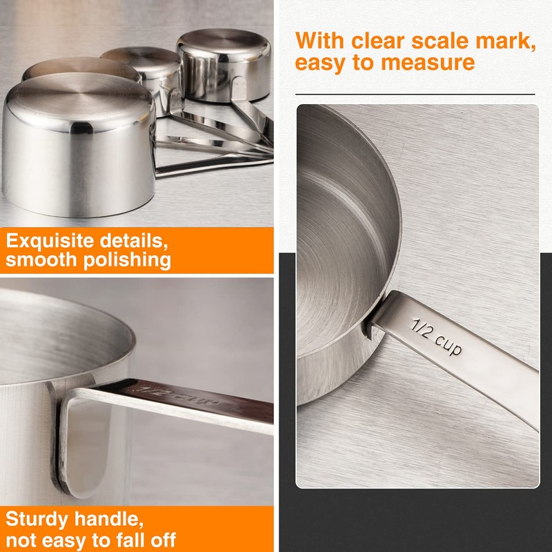 Stainless Steel Measuring Cup Square Handle Measuring Spoon With Scale