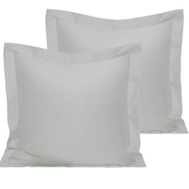NTBAY Cotton 26x26 Euro Sham Covers - 500 Thread Count Egyptian Cotton Euro Pillow Covers, 2 Pack Super Soft and Breathable Pillow Covers, Square Pillow Cases, Light Grey