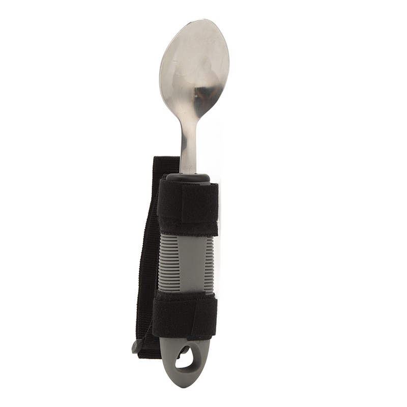 Strap Adaptive Scoop Stainless Steel Wavy Shape Handle Cuff Eating