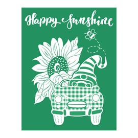 DGAGA Bee Gnomes Silkscreen Stencil,Sunshine Reusable Self-Adhesive Silk Screen Stencils,Butterflies Mesh Stencils Printing for Painting on Wood/Fabric/Card,Home Decor,Chalk Paste Art 8.5X 11 in