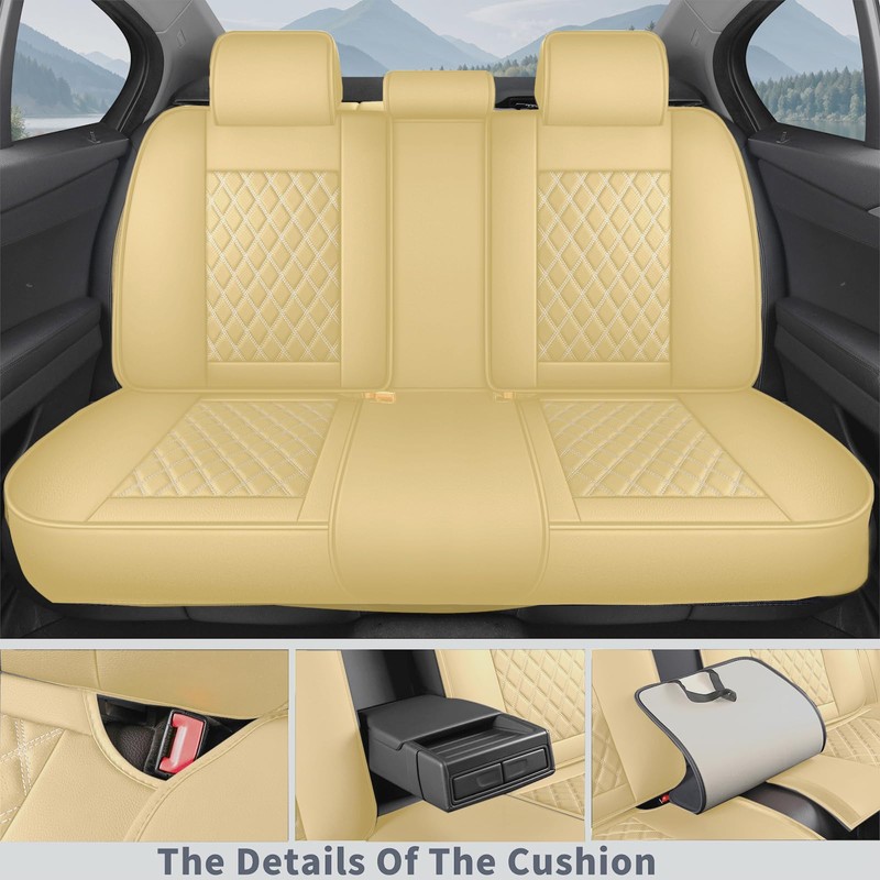 crossmiles Car Leather Seat Cover，Protector Seat Waterproof Automotive Seat Covers