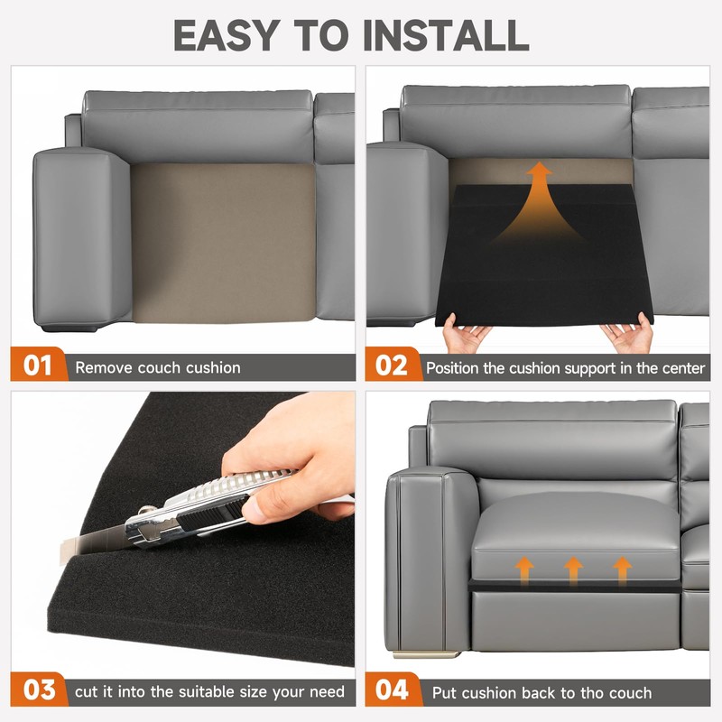 Langierspur 20"x20"Couch Cushion Support for Sagging Seat, Trapezoid 40D High