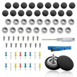 60PCS Car Roof Headliner Repair Kit, Auto Roof Snap Rivets Retainer for Interior Ceiling Cloth Fixing Repair Buckle with Installation Tool (Grid Black)