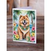 Caroline's Treasures Chow Chow Luau Greeting Cards Pack of 8