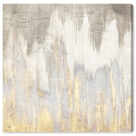 The Oliver Gal Artist Co. Abstract Wall Art Canvas Prints 'Golden Caves' Paint Home Décor, 20" x 20", Gray, Gold