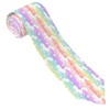 Womgela White Unicorn Men's Tie Stars Horses Rainbow Stripes Necktie