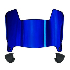 Blue Chrome Mirror Custom Mini Football Helmet Visor Shield with Pro Style Clips - Fits All Major Brand Miniature Helmets - MINI Visor ONLY