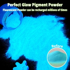Ceya Fluorescent Blue Glow Powder, 5.3oz/150g Glow in The Dark Pigment Powder, Luminous Powder Resin Color Pigment, Fluorescent Pigment Dye for Epoxy Resin Slime Paint Nail Art Party DIY Crafts