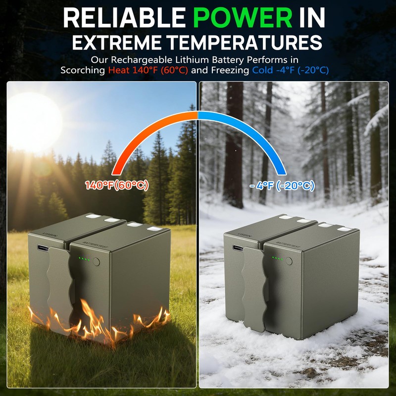 Adicop 2-Pack 6500mAh Rechargeable Lithium Battery Pack