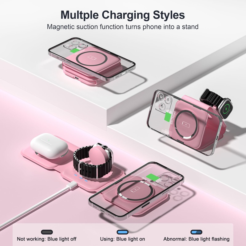 UCOMX 3 in 1 Charging Station for Multple Devices,Foldable 3
