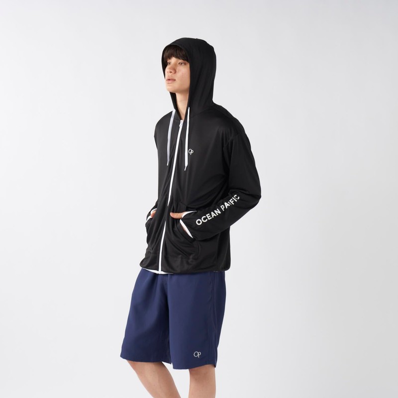 Ocean Pacific 515460 Men's Rash Guard UV Protection Hoodie, Plain,