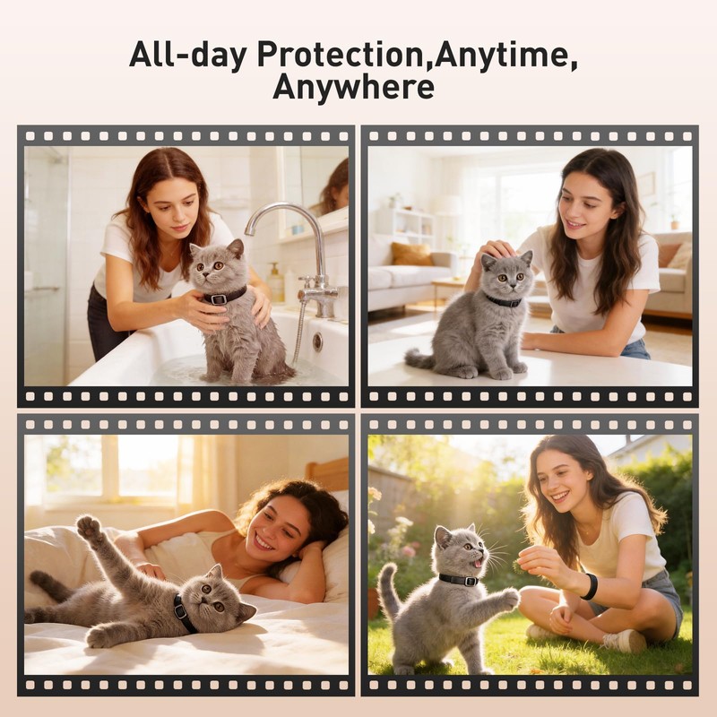 Flea and Tick Collar for Cats, 4 Pack Cat Flea