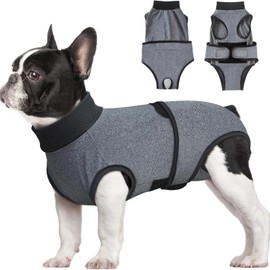 Dog Recovery Suit After Surgery Spay, Soft Dog Surgery Suit Alternative, Male Dog Neuter Surgical Onesies,Anti Licking Wounds Dog Bodysuit, Post-Operative Vest Clothes (Grey, S)