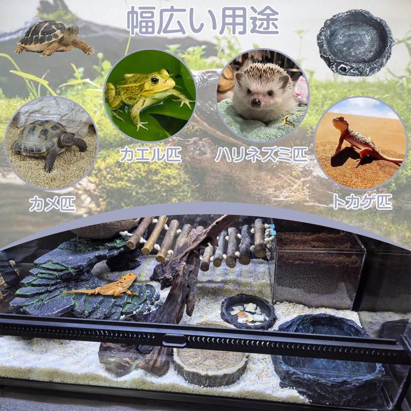 Reptile Water Tray Pet Bait Ball Bait Tray Natural Rock