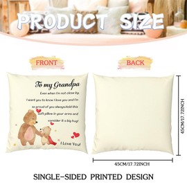 Gifts for Grandpa,Grandpa Pillow Cover,Best Gifts for Grandpa,Christmas Grandpa Gifts,Birthday Gifts for Grandpa,Thanksgiving Day Gifts for Grandpa from Granddaughter