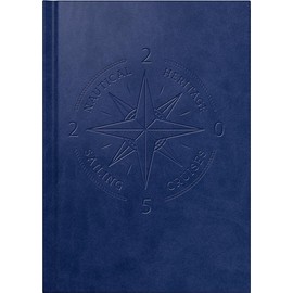 rido/idé Book Calendar Model Mentor (2025) "Nautic", 1 Page = 1 Day, A5, 352 Pages, Faux Leather Cover Trend, Blue