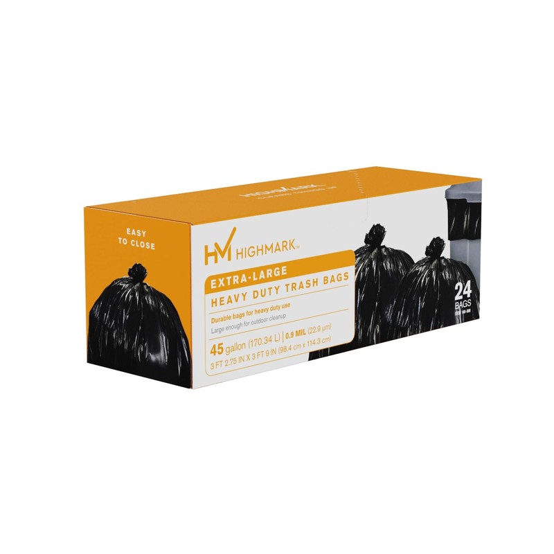Highmark Trash Bags, 45 Gallons, Box Of 24, DP00568