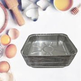 6 X 8 in Aluminum Pans - Aluminum Pans Without LIDS - Disposable FOIL DRIP Pans - DRIP Pans for Outdoor Grill – BBQ Grill Grease Tray - Aluminum FOIL Grill Accessories – 12 Pack -
