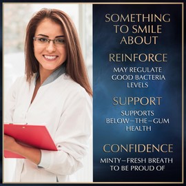 Dental Probiotics for Teeth and Gums - Fresh Breath Lactobacillus Salivarius Probiotic for Women and Men - Oral Probiotics for Mouth Bad Breath Dental Probiotic for Mouth Health - 45 Mint Tablets