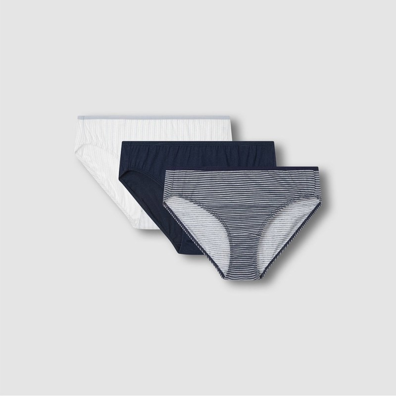 JAJU [JAJU] Women's Cotton Stripe Hipster Panty 3-pack (Choose 1