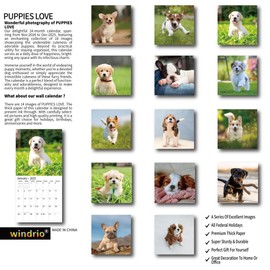 2025 Wall Calendar,Calendar 2025, November 2024 - December 2025, Wall Calendar Puppies, 12" x 24" Opened,Full Page Months Thick & Sturdy Paper for Calendar Organizing & Planning