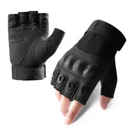 Cycling Gloves for Unisex, Breathable Padded Fingerless Motorcycle Gloves for Outdoor Sports, Men's Non-Slip Wear-Resistant Gym Gloves, Shockproof Half Finger Gloves for Hiking Climbing Camping