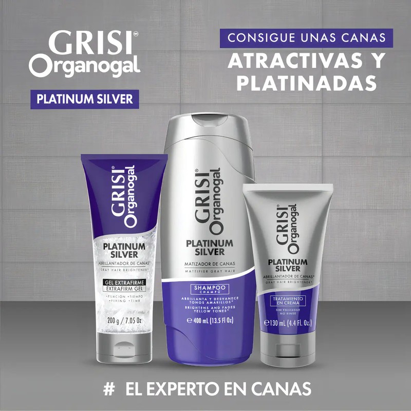 Shampoo Grisi Organogal Silver Canas Platinadas 400ml