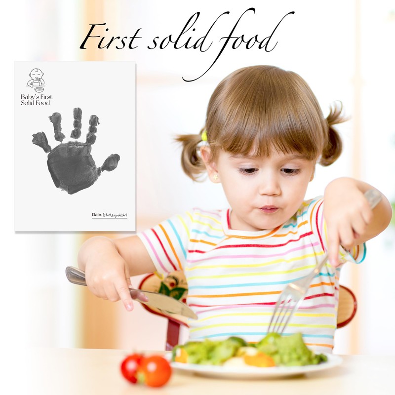 7 Pieces Baby First Inkless Milestone Cards, Feet Newborn Inkless