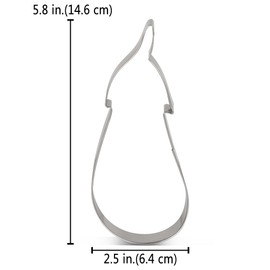 LILIAO Eggplant Cookie Cutter, 2.5 x 5.7 inch, Stainless Steel, by J.Cookies