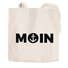 Moin Jute Bag with Anchor Anchor Cotton Bag Tote Bag Shopping Bag Natural 2 Long Handles