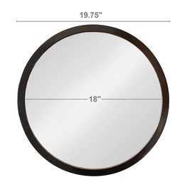 ZJMTOCYU Enhance Room Ambiance with Circle Wall Mirror, Sleek Black Wooden Frame for Living Room, Bathroom, Office, 20" x 20"