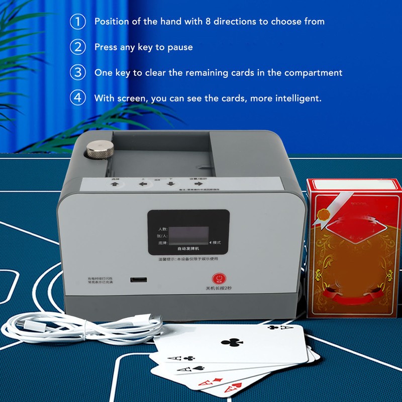 Playing Card Machine Smart Mini Automatic Deck Shuffler Electric Card
