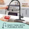 FORIOUS Black Kitchen Faucet with Pull Down Sprayer 2 Modes