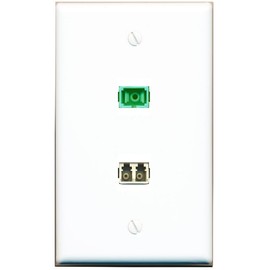 RiteAV LC Multimode Fiber Duplex SC-APC-SX Wall Plate Flat/Solid [White]