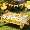 3 Pcs Sunflower Tablecloth Yellow Floral Party Table Cloth Rectangle