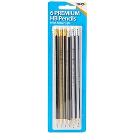 SUNDRY 6 ERASER TIP HB PENCILS 301535 PK12