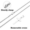 LUXEJEW Silver Cross Necklace for Men, Stainless Steel Rope Chain