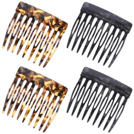 4 Pcs French Side Combs for Hair Small French Twist Decorative Hair Combs Clips Women Bun Strong Hold Clips Hair Styling Accessories for Women