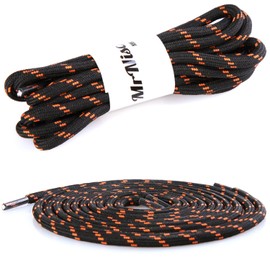 YFINE 55.12" Inch Black Orange Round Outdoor Climbing Basketball Shoe Laces Athletic Shoelaces(2 Pair)