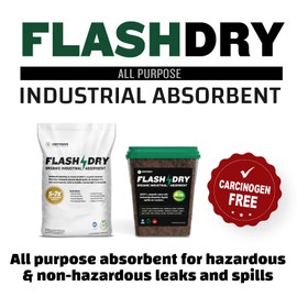 FlashDry 5 Liter Bucket of Super Spill Absorbent, 100% Organic Environmentally Friendly - for Oil, Paint, Grease and More in Garages, Kitchens, Janitor Kits, Safer and More Effective Than Clay Litter