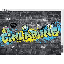 Erik Anderson 15 x Children's Birthday Party Invitations (A6) - Graffiti Party Invitations for Children's Birthday for Boys, Girls, Teenagers & Teenagers - Birthday Party Invitations