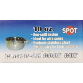 Ethical Pet Stainless Steel Coop Cup, Perfect Dog Bowls for Cages and crates 10-Ounce pet Food Bowl, Black, Small (6016)