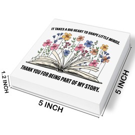 Teacher Appreciation Gifts for Women, Thank You Gift for Teacher It Take a Big Heart to Shape Little Minds Wood Block Sign School Office Table Desk Shelf Decor, Teachers Day Gift