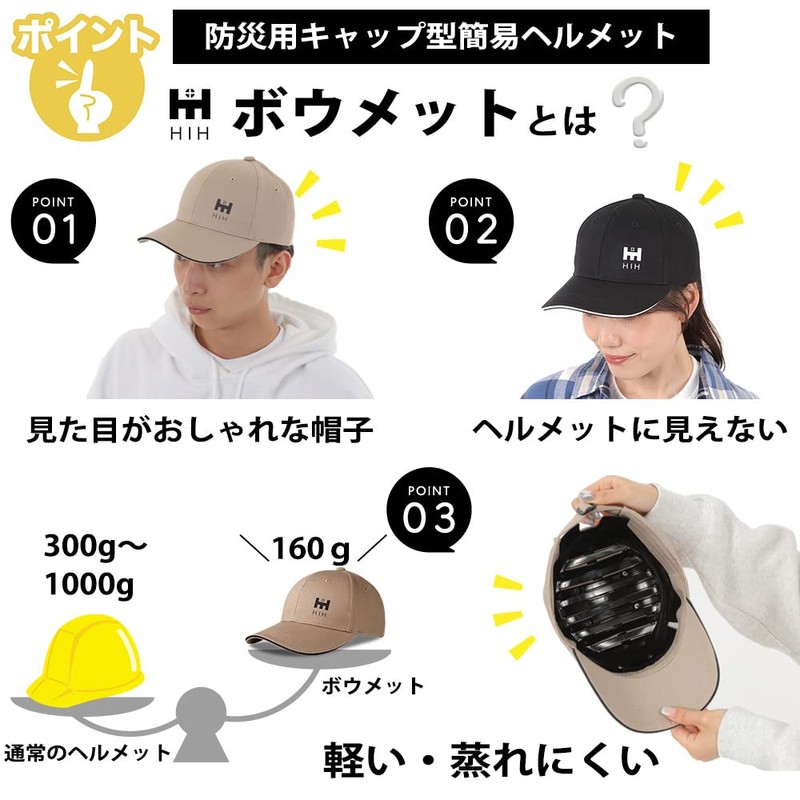 HIH Designer Helmet, Disaster Preparedness Goods, Bowmet, Light Beige, CM006