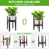 2 Packs Adjustable Plant Stand with Tray,Indoor Wood Plant Stand