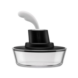 Alessi ASG13 B Ship Shape - Contenitore in resina termoplastica, nero con spatola in acciaio inossidabile 18/10