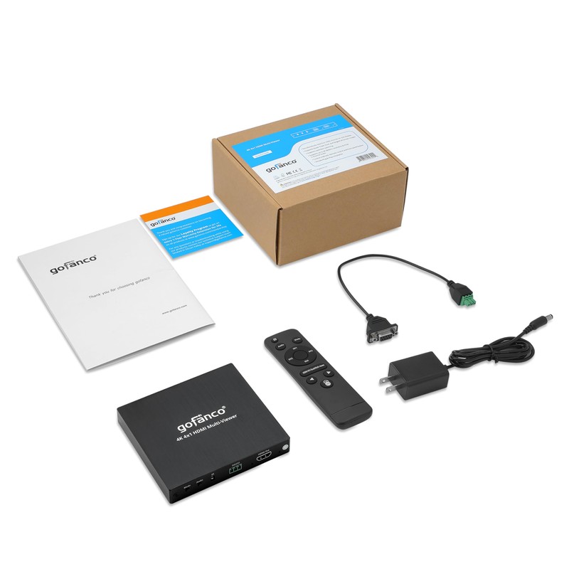 gofanco 4K 4x1 HDMI Multi Viewer (QuadView) with Remote –