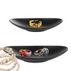 POFUIERKN 2 Pcs Black Jewelry Dish Trinket Tray oval Perfume