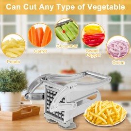 Unbranded French Fry Cutter Stainless Steel Potato Chipper Fast Cutting Potato Chip `